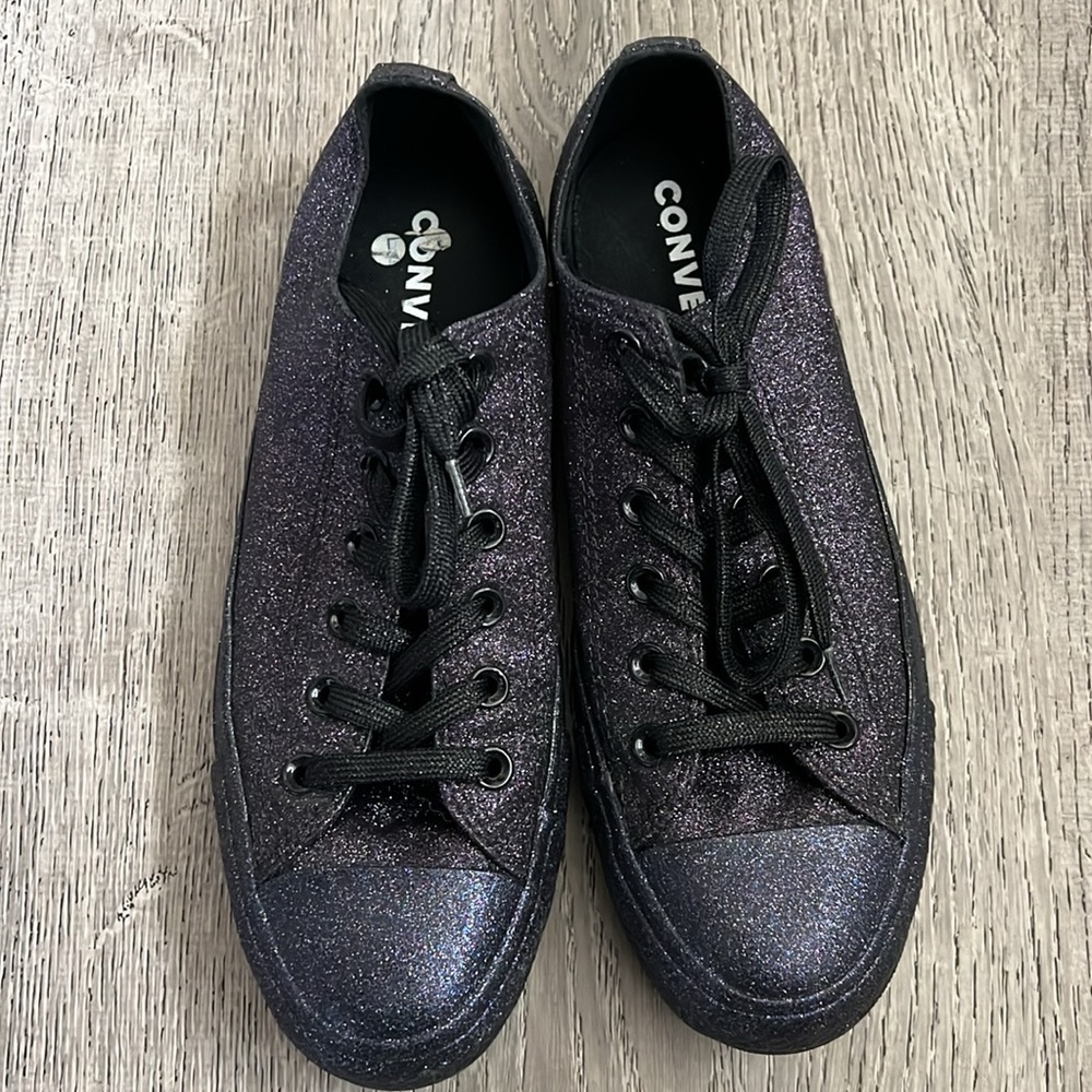 Converse All Star black with purple glitter all over - Picture 2 of 11